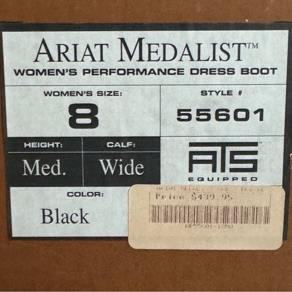 ARIAT Black Leather Boots Sz 8 WIDE Medalist Performance Dress Equestrian Riding - Picture 2 of 16